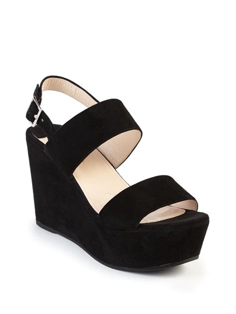 prada platform sandals suede|prada platform wedge sandals.